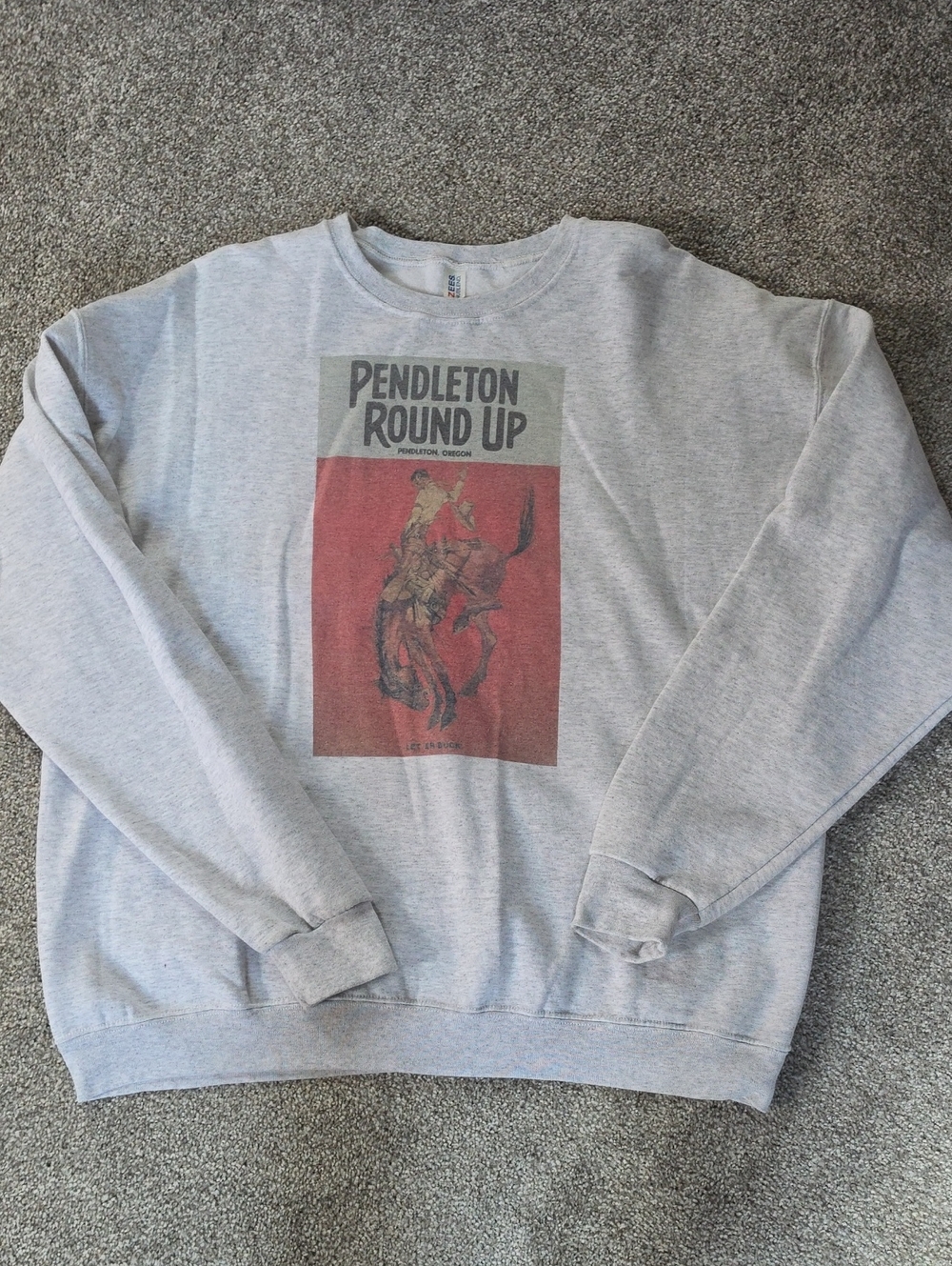 Pendleton Gray Crewneck with Red Rodeo Graphic